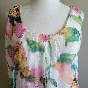 100% Silk Floral dress,  Elena Baldi, Small